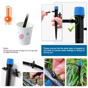 20 Pi&egrave;ces Goutteur Irrigation R&eacute;glable, 360 Degr&eacute;s 8-Trou Micro Asperseur Goutte &agrave; Goutte pour Tube 4/7mm, Goutteur d'irrigation Insertion, Bleu (avec Connecteur) - Neuf