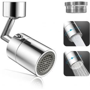 Aérateur De Robinet, 720 Degrés De Rotatif Robinet De Cuisine À Bec, 2 Modes De Débit D'eau, 4-Couche Filtre, Économiseur D'eau, Adapté Pour Les Cuisines Et Salles De Bain [Classe Énergétique A] - Neuf