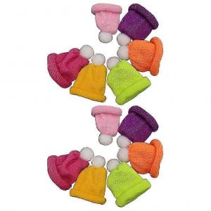 12pcs Christmas Knit Hat Decorative Doll Christmas Hat Wine Bottle Topper Mini Knitting Caps - Neuf