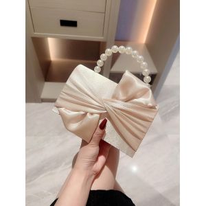 Sac De Soir&eacute;e &Agrave; Fleurs Exquises Pour Dames, Sac De Mariage Blanc, Fausse Perle, Sac De Banquet, Sac De Soir&eacute;e, Sac De Robe De Rh.Beige.S - Neuf