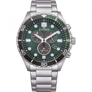 Montre Chronographe Citizen - At2561-81x - Acier Argenté - Etanche 10 Atm - Energie Solaire - Neuf