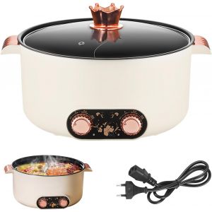 SUBZONAL-Appareil a Fondue, Fondue Chinoise 5 L &agrave; avec Compartiments Rechaud Electrique Pot 1 350 W avec 3 R&eacute;glages de Puissance pour Cuire des Fondues Pr&eacute;parer des Soupes Faire Bouillir des Nouilles - Neuf