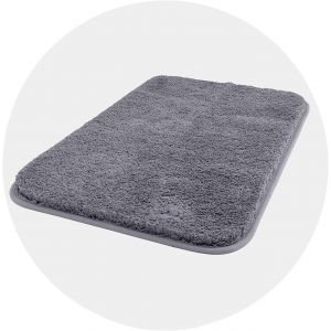 KAL-Tapis De Bain Antidérapant Tapis Salle De Bain Absorbant D'Eau Peluche Microfibre Tapis De Salle De Bain (Gris Foncé,40X60Cm) - Neuf