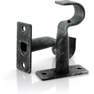 Support moyen ouvert de 90 mm pour tige 2 pièces en aluminium résistant pour bâtons de diamètre de 18 à 20 mm (noir et argent) - Neuf