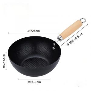 Ore-Poêle À Frire Antiadhésive En Fer,Mini Poêle À Frire,Casserole,Poêle À Omelette,Wok,Ustensiles De Cuisine,Fournitures De Cuisine,Livraison Directe-28cm- - Neuf