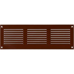 Grille d'aération marron de 300 mm x 100 mm - Grilles d'air à retour en acier - pour plafond et paroi latérale - CVC - avec écran de protection contre les insectes (30 x 10 cm) - Neuf