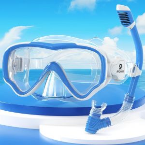 Lunettes De Plong&eacute;e Pour Enfants, Lunettes De Natation Antibu&eacute;e Et Etanche, 180 &deg; Hd Panorama Avec Masque De Plong&eacute;e Nasale, Gar&ccedil;ons, Filles Et Adolescents Lunettes De Natation 4-14 - Neuf