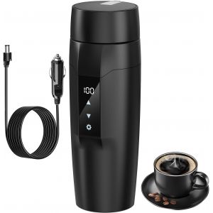 Bouilloire &Eacute;lectrique De Voyage Dc 12 V/24 V, Tasse Chauffante De Voiture De 400 Ml Avec Couvercle Anti-D&eacute;versement, Anti-Fuite, Doublure En Acier Inoxydable 304, Tasse &Agrave; Caf&eacute; Portable, Tasse &Agrave; Th&eacute; - Neuf