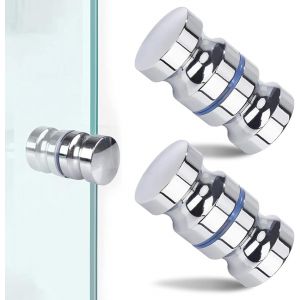 2 Pièces Bouton De Porte De Douche,Porte De Douche Ronde Bouton De Porte Inox Boutons De Douche Bouton De Porte De Douche Poignées De Porte Pour Salle De Bain Porte En Verre Porte Coulissante - Neuf