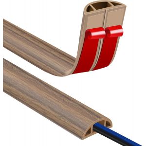 TIANYI-Passe Cable Sol 3M Goulotte Passe Cable Sol, Petit Canal de Cordons d'alimentation Flexible pour Le Bureau Protection des Fils Electriques et Prévention des Risques de Trébuchement - Neuf