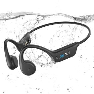 Casque Conduction Osseuse Bluetooth 5.4, Ecouteur Waterproof Natation, M&eacute;moire MP3 32G Int&eacute;gr&eacute;e, Lecteur MP3 &Eacute;tanche IP68, &Eacute;couteur Natation sans Fil, Ecouteur Piscine pour Nager - Neuf
