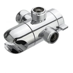 D&eacute;viateur D'eau &Agrave; 3 Voies Et T&ecirc;te De Douche Montage Combo Bras Support Mont&eacute; Soupape Fixer Support Salle De Bain H&ocirc;tel (1pc,Argent) - Neuf
