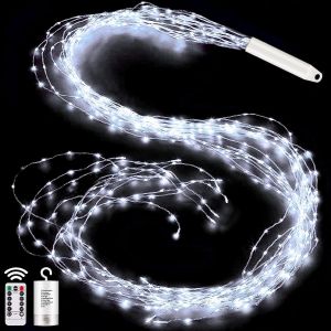 Jgd-Guirlande Lumineuse Sapin No&euml;l 1m 100 Led Lumi&egrave;res De No&euml;l Aliment&eacute; Per Batteria, 8 Modes Lumineux Cascade De Vigne Avec T&eacute;l&eacute;commande Pour Interieur Exterieur D&eacute;coration - Blanc Froid - Neuf