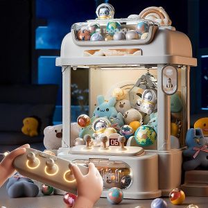Distributeur de bonbons avec t&iquest;&iquest;l&iquest;&iquest;commande pour enfants, motif 8 plan&iquest;&iquest;tes, 2 peluches panda, 25 figurines, 20 jouets Gashapon, blanc - Neuf
