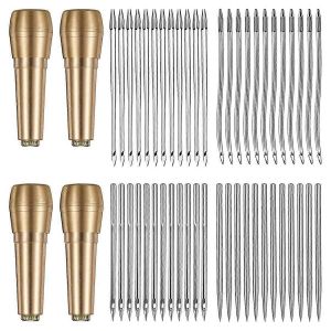 Ensemble de c&ocirc;ne de couture en cuir, 52 pi&egrave;ces en cuir couture aiguille droite et crochet courb&eacute; chaussure toile r&eacute;paration - Neuf