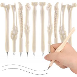 Stylos &agrave; bille, encre noire/bleue de 0.7mm, stylos cr&eacute;atifs de forme d'os de nouveaut&eacute; pour des amis d'infirmi&egrave;re de docteur ou l'&eacute;tudiant etc. (10pcs) - Neuf