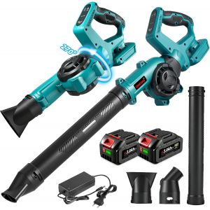 MEVRONISSHOP-Souffleur &agrave; Neige et &agrave; Feuilles sur Batterie, 252 km/h avec T&ecirc;te Rotative 270&deg;, 2 Batteries 3000mAh, Souffleur &Eacute;lectrique pour Neige, Feuilles, Poussi&egrave;re et Salet&eacute;s - Neuf