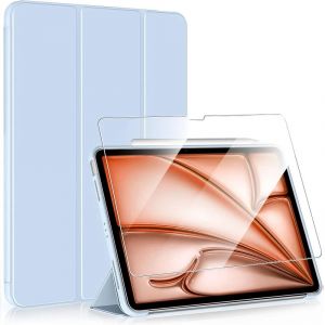 Coque + Verre Tremp&eacute; pour iPad Air 11 Pouces 2025/2024 M3/M2, Etui Housse Bleu Antichoc Fonction Support - E.F.Connection - Neuf