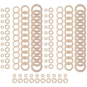 Ensemble D'anneaux En Bois Naturel De 120 Pièces,Pour L'artisanat De Bricolage,La Fabrication De Pendentifs D'anneau - Neuf