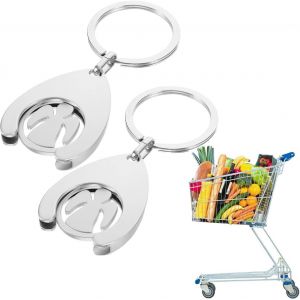 KAL-2 Pcs Porte Cl&eacute;s Ange Gardien Avec Porte Cl&eacute;s Amovible &Agrave; Puce Pour Panier D'Achat - Neuf