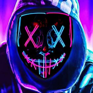 Masque D'halloween &Agrave; Led-Masques Lumineux &Agrave; Led Avec Fil &Eacute;lectroluminescent Pour Bal Masqu&eacute;,Cosplay,Masque Lumineux Pour Enfants,Hommes,Femmes,Halloween,Festival,F&ecirc;te.[J29] - Neuf