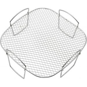 Accessoires de grille pour friteuse à air,grille de gril et de cuisson à la vapeur en acier inoxydable pour 3,5 à 5,8 QT,grille de déshydratation pour friteuse à air Ninja Power (20,5x20,5x9 cm) - Neuf