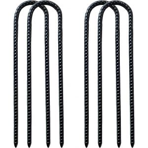 Eryi-Ancres De Sol Piquets De Fixation En U Piquets De Tente En Acier Galvanisé Piquets De Sol Pour Trampoline Camping Et Jardin 4 Pack 12 Pouces - Neuf