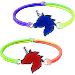 Eryi-Bracelets D'humeur Pour Enfants, Bracelet D'ambiance Change De Couleur Pour Fille Avec Pendentif Cheval, Bracelet De Cheval De Couleur Arc-En-Ciel, Pour Cadeau Anniversaire De Fête - Neuf