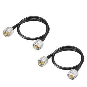 Câble RG8X CB 60cm UHF PL259 Mâle vers Mâle 50 ohms Faible Perte pour Radio HAM et CB,Analyseur d'Antenne,Charge Factice,Compteur SWR(2 Pièces) - Neuf