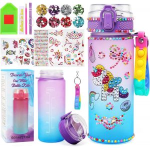 Licorne Bricolage Gourde Fille Diy,Bricolage Gourde Isotherme Enfant Loisirs Jeux Cr&eacute;atif Fille Jouet Diamond Painting Cadeau Fille 4 5 6 7 8 9 10 Ans - Neuf