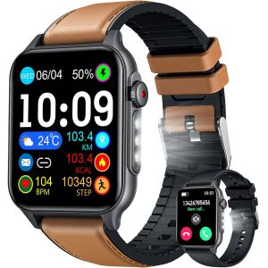 Montre Connect&eacute;e Homme Sport Smartwatch: Repondre Appel 1.96"&Eacute;tanche &Eacute;cran Tactile Bracelet Connectee Avec Led Lampe Moniteur De Sommeil Fr&eacute;quence Cardiaque Podom&egrave;tre Fitness Tracker Pour Android Io - Neuf