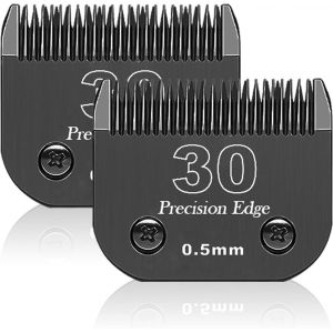 Lame De Rechange Pour Toilettage De Chiens,Compatible Avec Les S&eacute;ries Heiniger/Max45 /Andis/Oster A5/10km Series Tondeuse Pour Chien,Taille 30 1/50"" (0,5mm) Longueur De Coupe,2 Unit&eacute; Noir - Neuf