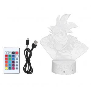 Veilleuse 3D a LED avec telecommande et port USB, 7 couleurs, ideale pour la maison ou le bureau (blanc) - Neuf