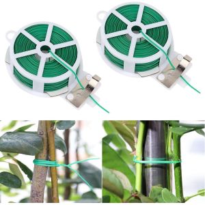 ASFASFq-2 Roll 100 M Fil de Serrage pour Jardin avec Cutter, Fil Jardinage Vert, Fil de Attache Plante, Fil Torsadé pour Plantes Grimpantes, Vignes, Arbustes et Fleurs (Vert) - Neuf