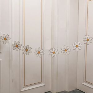 Marguerite Joyeux Anniversaire F&ecirc;te D&eacute;coration Banni&egrave;re Blanc Fleur Guirlande Drapeau F&ecirc;te D'anniversaire D&eacute;cor D&eacute;cor&eacute; Sc&egrave;ne Banderoles Fournitures - Neuf