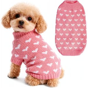 Jgd-Pull Chien C?ur Pull Pour Chien Petite Taille Pulls Saint-Valentin Chiens Pulls Pour Chat Rose Vetement Pour Animaux De Compagnie Vetement Chauds Pour Chiens De Petite Et Moyenne Taille Xs - Neuf