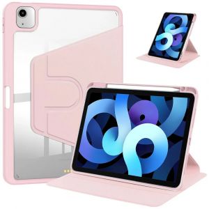 Coque pour iPad Air 11'' (M3/M2) / iPad Air 4/5 10,9'' - Etui Rotatif avec Porte-Stylet - Rose - E.F.Connection - Neuf