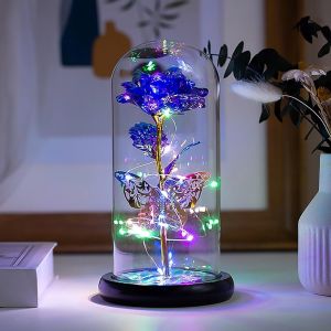 Cadeaux Pour Femme, Cadeau De Fête Des Mères, D'anniversaire, Fleurs Artificielles Galaxie Arc-En-Ciel, Dôme Lumineux, Fleurs En Cristal, Roses Papillon, Pour Maman, Petite Amie, S?Ur, - Neuf