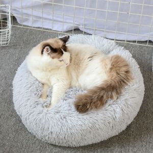 (50 Cm, Gris Clair) Panier Pour Chat Diary, Panier Doux Pour Chat, Coussin Apaisant Pour Chat, Panier Rond Et Lavable Pour Chien - Neuf