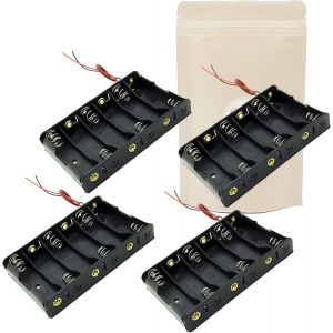 Hamiltion-4X Armature Support Boite Boitier Pour 6 Pile Batterie Aa Lr06 Avec Fils Noir Rouge Coupleur - Neuf