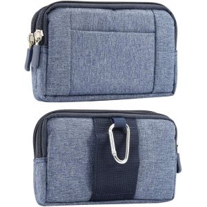 Pochette Téléphone Ceinture Homme, Pochette à Clip pour Téléphone Portable, 5.2"" Multi Poches Portefeuille Téléphone Porte-Monnaie zippée Étui Sac Taille Housse de Transport Clip Coque Sac Pochette - Neuf