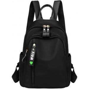 RFCBC-Sac à Dos Femme Loisir pour Sport et Voyage, Cartable Fille pour Collège, Léger et Élégant, Pochette pour Ordinateur de Travail, Bandoulière Tendance, Imperméable, Sacoche Enfant, Noir - Neuf