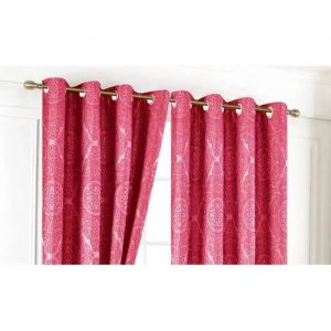 Rideaux - Uni - Mandala Fushia - 100% Polyester - 140x240cm - 8 ?Illets - Neuf