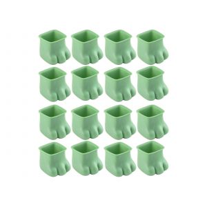 Lot De 16 Prot&egrave;ge-Pieds De Chaise Carr&eacute;s Verts En Silicone - Neuf