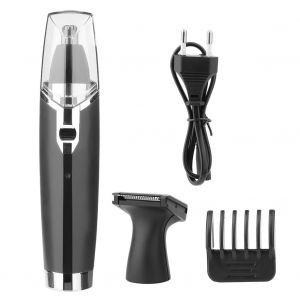 Rasoir Electrique 2 En 1 Noir Vibrissa Pour Poils De Nez, Favoris, Coupe-Poils, Prise Ue - Neuf