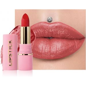 Kalanka-Rouge A Levre Paillet&eacute; M&eacute;tallique, Rouge &Agrave; L&egrave;vres Rouge Brillant Longue Tenue, Lustr&eacute;e Diamant Baume A Levre Hydratant Waterproof, Tr&egrave;s Pigment&eacute; & Sans Transfert, Vegan Maquillage Pour Les L&egrave; - Neuf