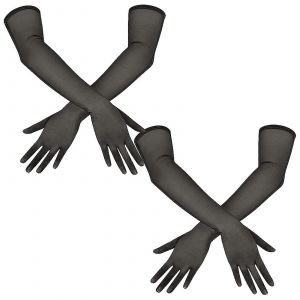 Long En Maille Noire En Tulle Extensible Longueur Coude Gants Pour Les &Eacute;v&eacute;nements Officiels - 2 Paires, &Eacute;l&eacute;gant, Confortable - Neuf