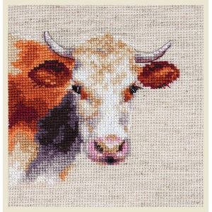 Kit Point De Croix Compt&eacute; "Vache" 10x9 Cm - Neuf