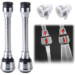 Robinet De Cuisine Extender, 360° Rotatif Aérateur, 2 Pcs Universelle Robinet De L'extension De La Buse, D'économie D'eau Jets, Anti-Éclaboussures, Détartrage Accessoires - Neuf
