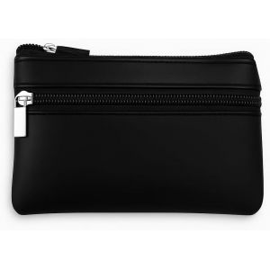 Étui à Clés Noir,11x8 cm,Porte Monnaie en Cuir PU pour Femme et Homme,Portefeuille Multifonction avec Compartiment,Porte-Clé,et Porte Carte,Idéal pour Un Usage Quotidien - Neuf